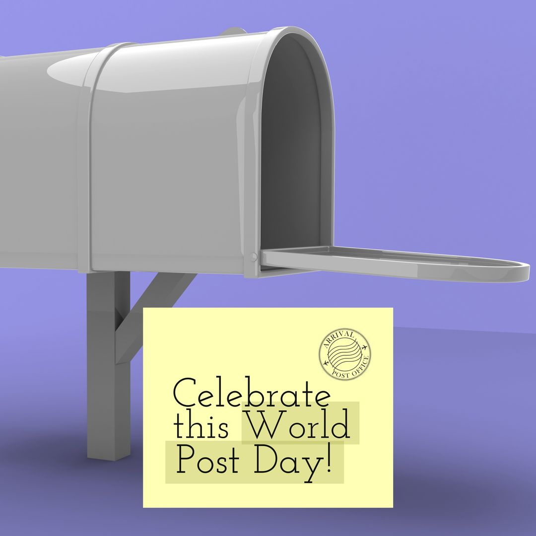 Composition of world post day text over empty mailbox - Download Free Stock Templates Pikwizard.com