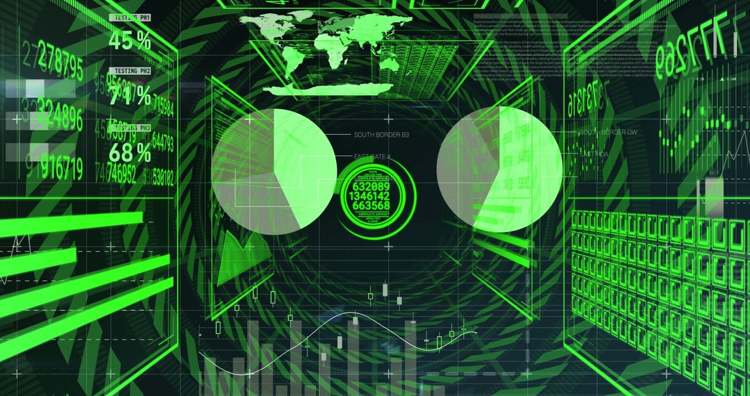 Futuristic Interface Holographic Digital Control Room