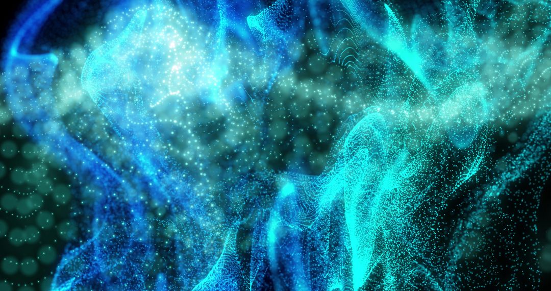 Abstract Luminescent Blue Vapour on Black Digital Background