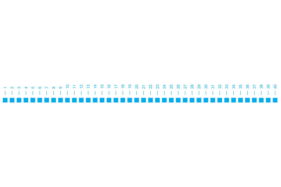 Transparent Measuring Scale Illustration with Blue Numbering
