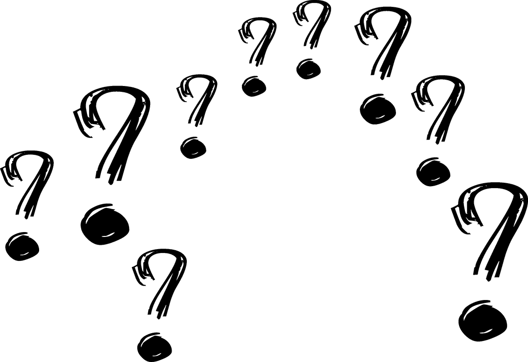 Question Marks PNG on Transparent Background for Communication