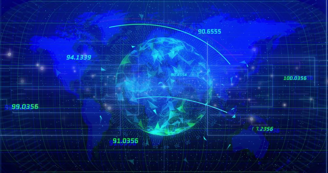 Futuristic 3D Globe with Technological Data Interface