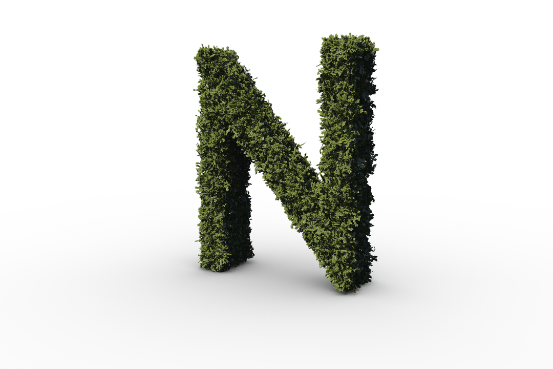 Transparent Letter 'N' Made of Green Leaves on Isolated Background - Download Free Stock Images Pikwizard.com