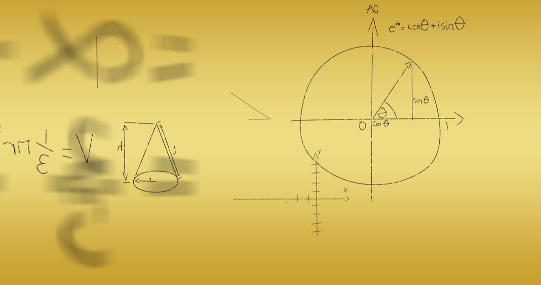 Mathematical Equations on Digital Orange Background