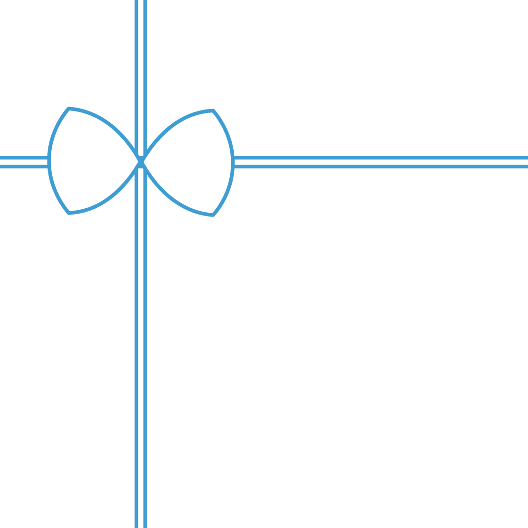 Blue Present Ribbon Symbol on Transparent Background