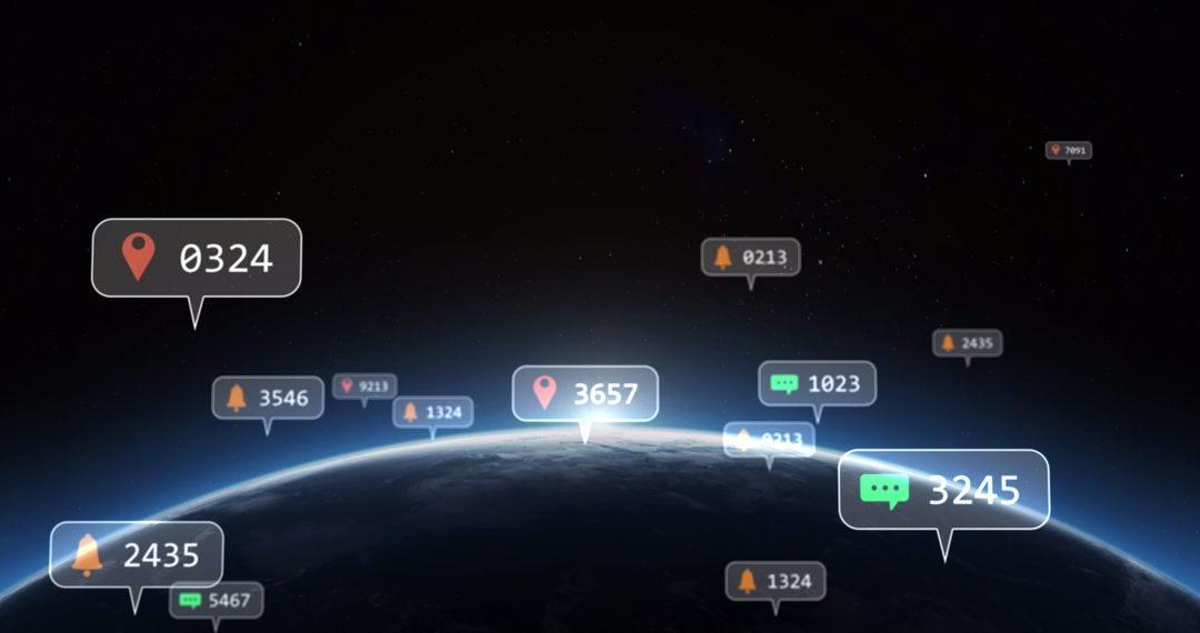 Global Social Media Activity on Digital Connection Globe