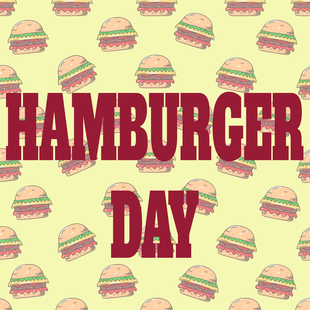 Hamburger Day Celebration Poster with Colorful Burgers