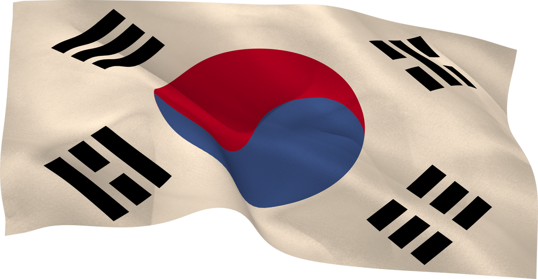 Transparent South Korea Flag Waving Gently in Breeze - Download Free Stock Images Pikwizard.com