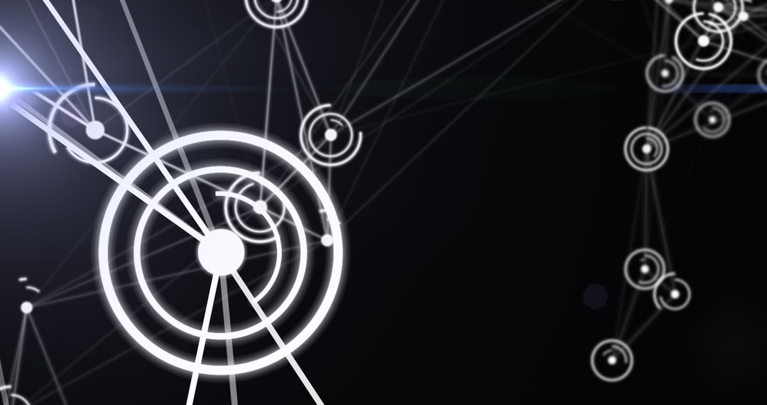 Abstract Digital Network Interface with Geometric Circles