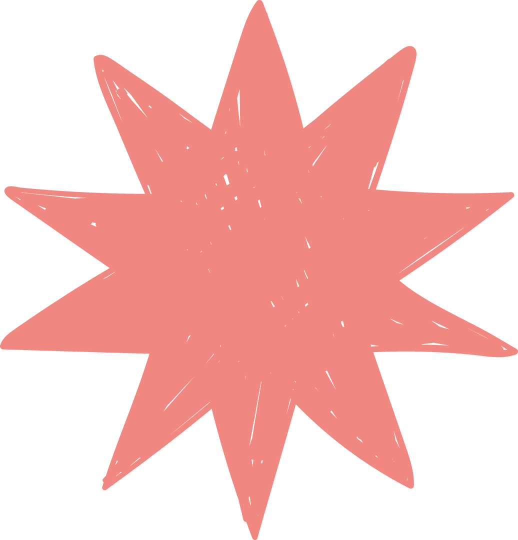 Pink Star Shape Digital Illustration on Transparent Background
