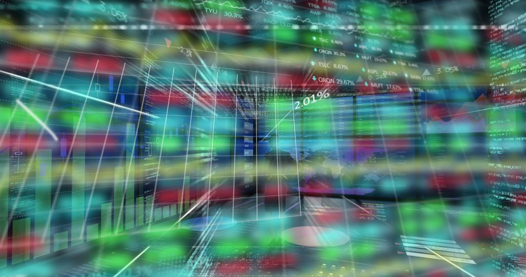 Dynamic Digital Data Streams Surround Financial Market - Free Images, Stock Photos and Pictures on Pikwizard.com