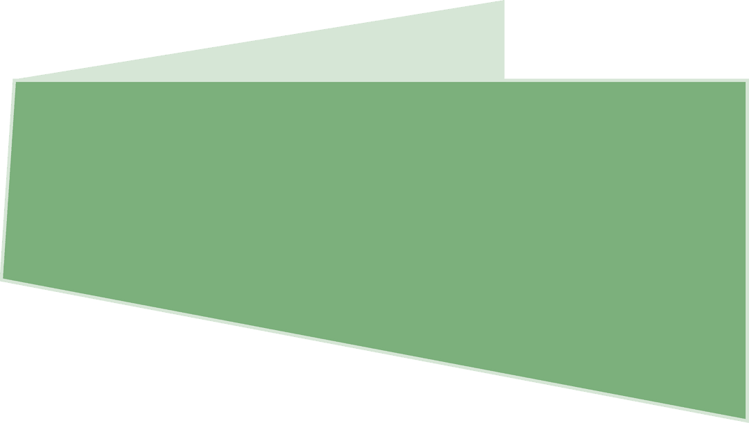 Abstract Green Bent Paper Mockup on Transparent Surface