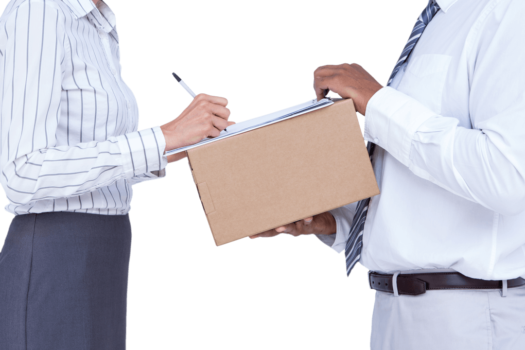 Transparent Business Exchange with Signature on Package - Download Free Stock Images Pikwizard.com