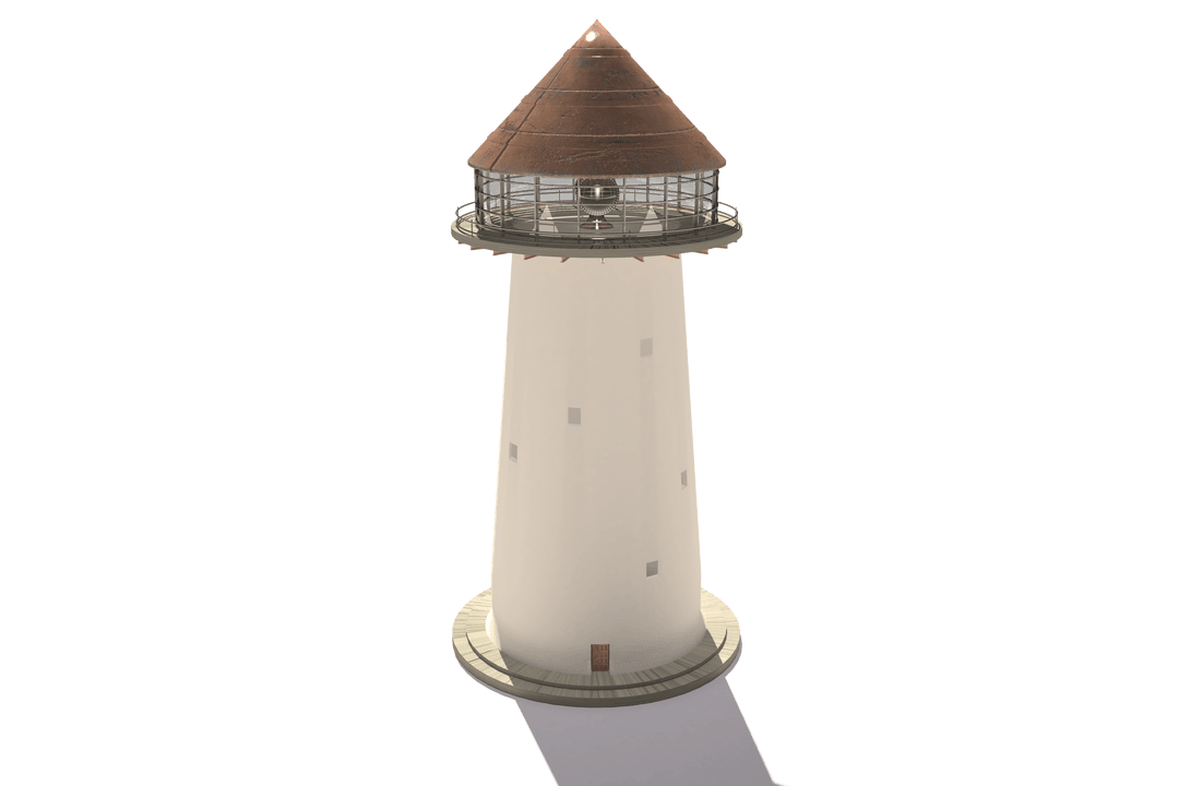 Digital Wallpaper of Beige Lighthouse Illustration with Transparent Background