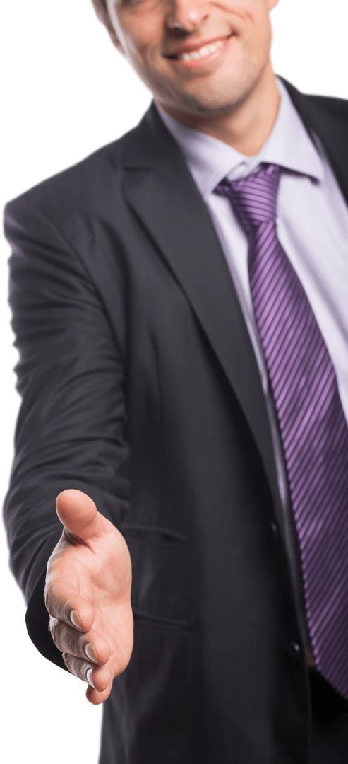 Businessman Offering Handshake with Transparent Background