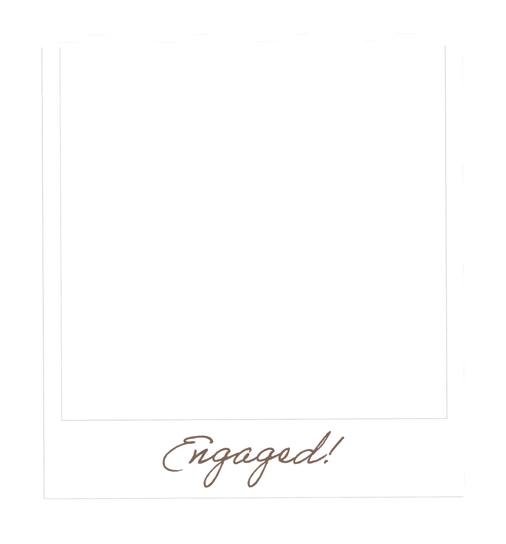 Polaroid-Style Engaged Frame on Transparent Background