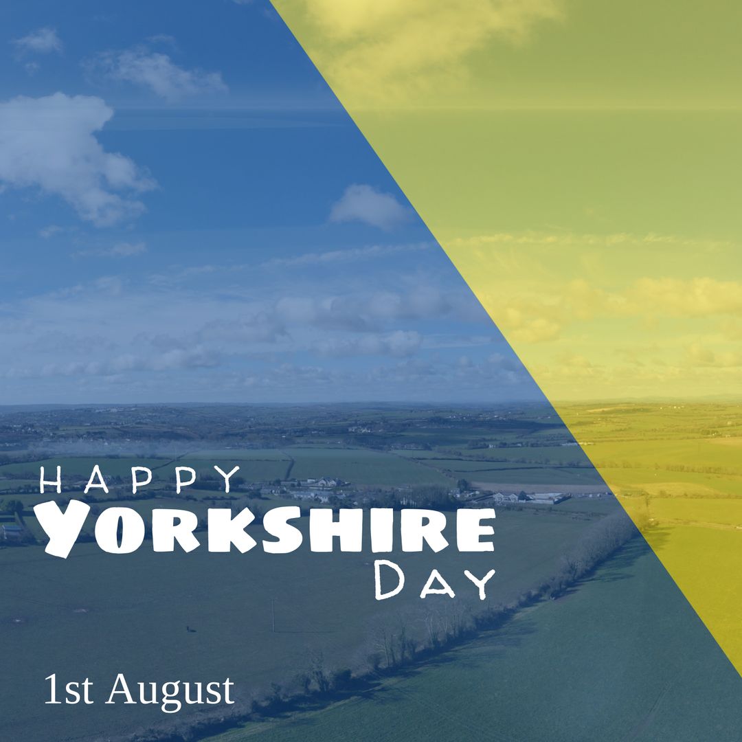 Happy Yorkshire Day Celebration with Aerial Landscape