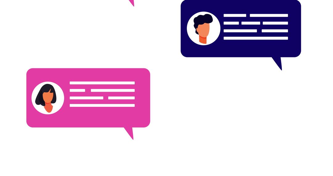 Colorful Speech Bubbles Representing Digital Conversations