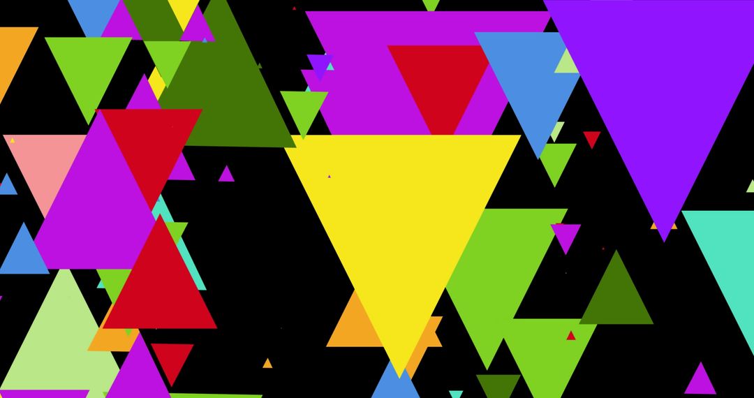 Vibrant Abstract Triangles on Black Background