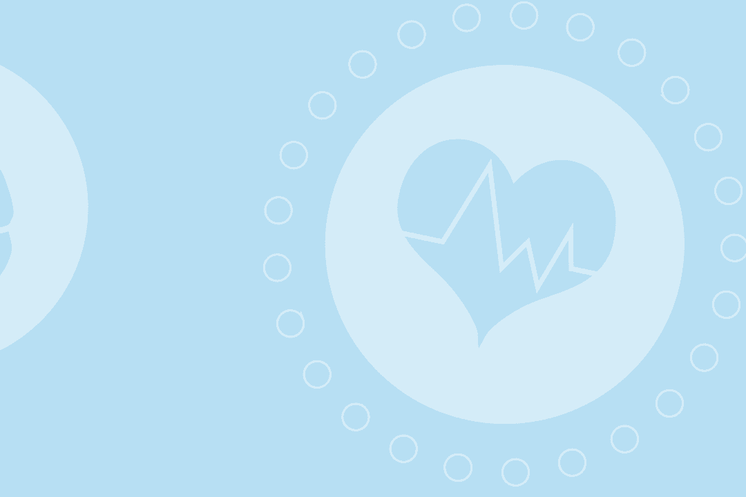 Transparent Digital Heartbeat Motif on Blue Background