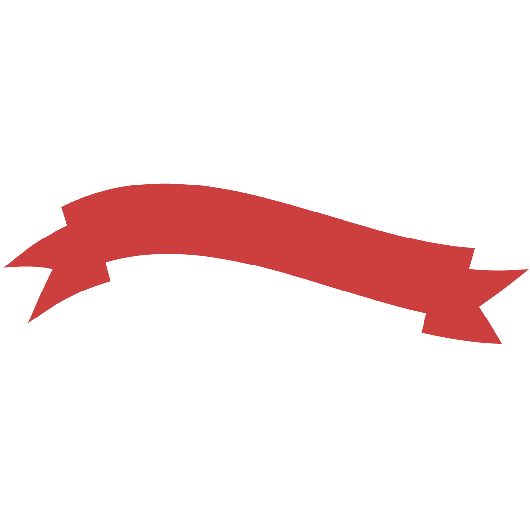 Red Curved Banner on Transparent Background