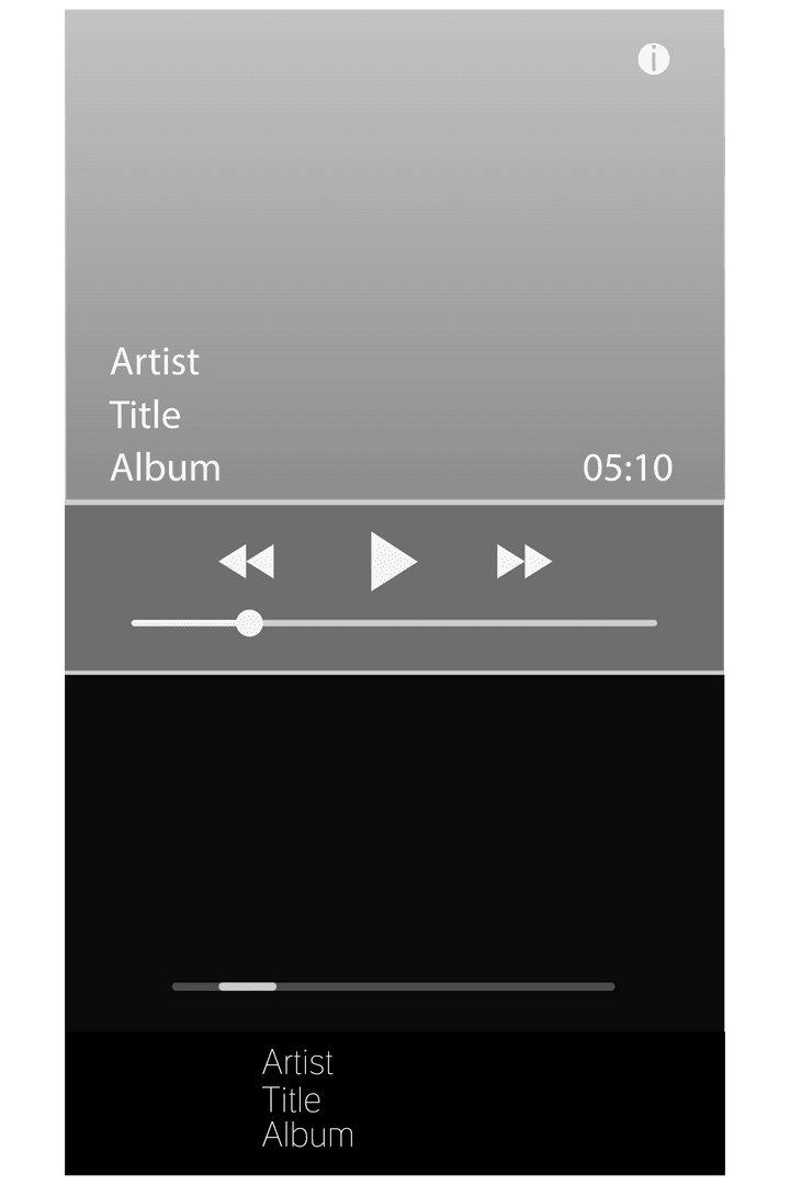 Minimalist Transparent Music Player Interface Illustration