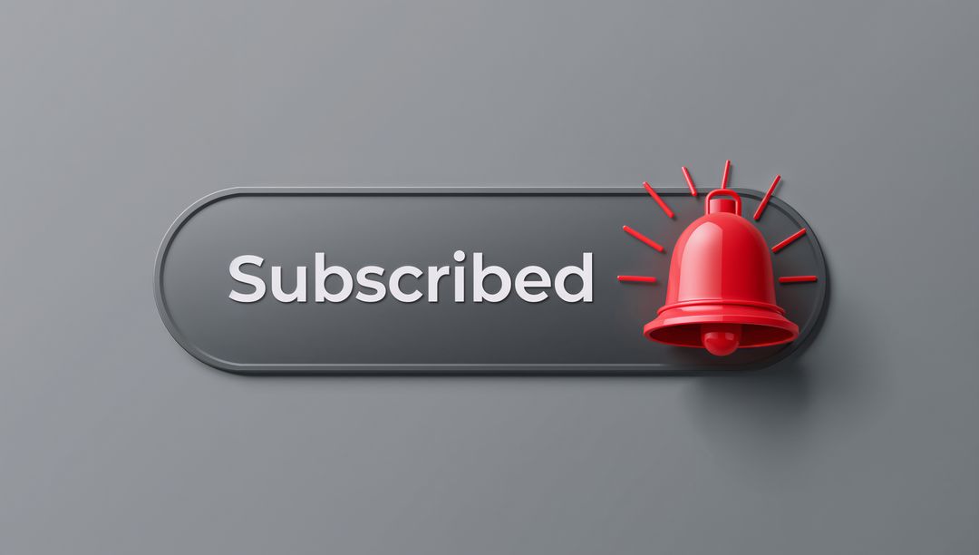 Subscribed Button with Red Notification Bell on Minimalist Dark Gray Interface