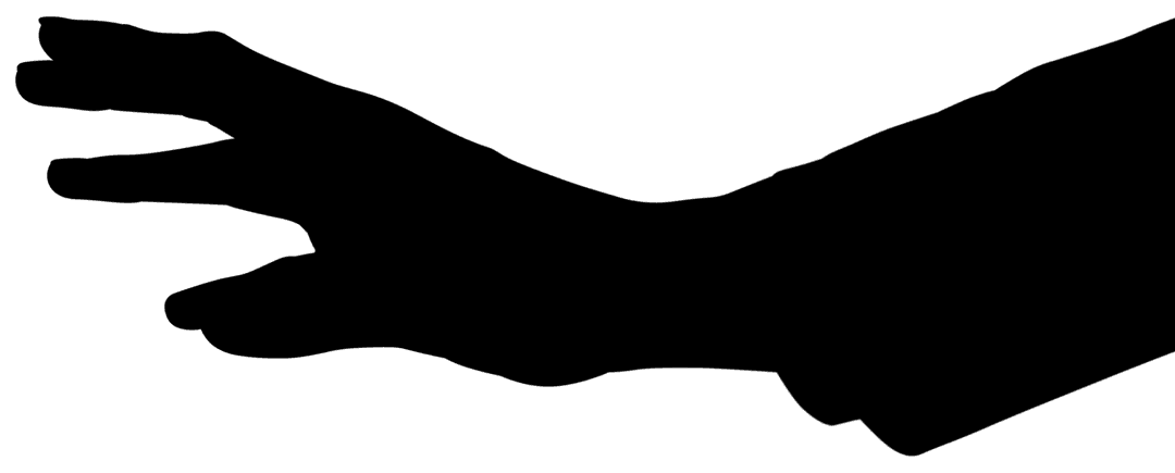 Silhouette of Hand Making Grabbing Gesture - Transparent Background