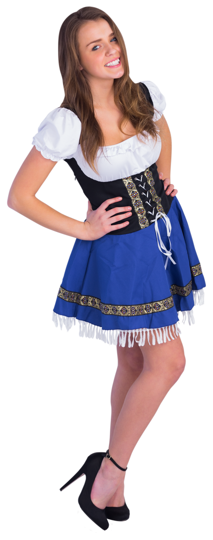 Smiling Woman in Bavarian Costume for Oktoberfest, Transparent Background - Download Free Stock Images Pikwizard.com