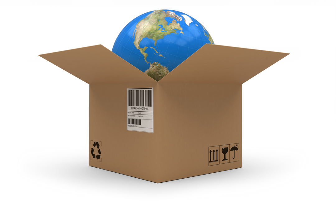 Transparent Planet inside Open Cardboard Box for Global Communication - Download Free Stock Images Pikwizard.com