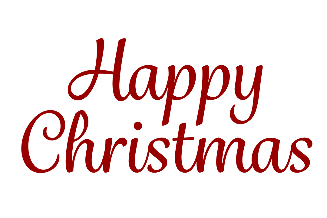 Digital Happy Christmas Text on Transparent Background