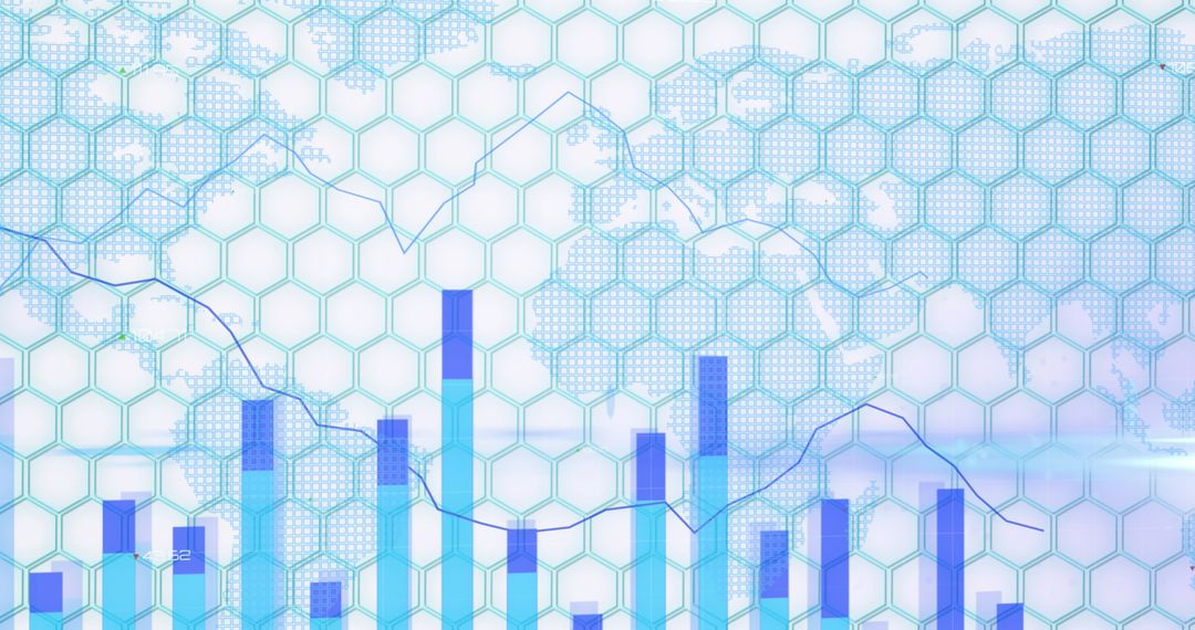 Global Financial Trends Over Abstract World Map Background