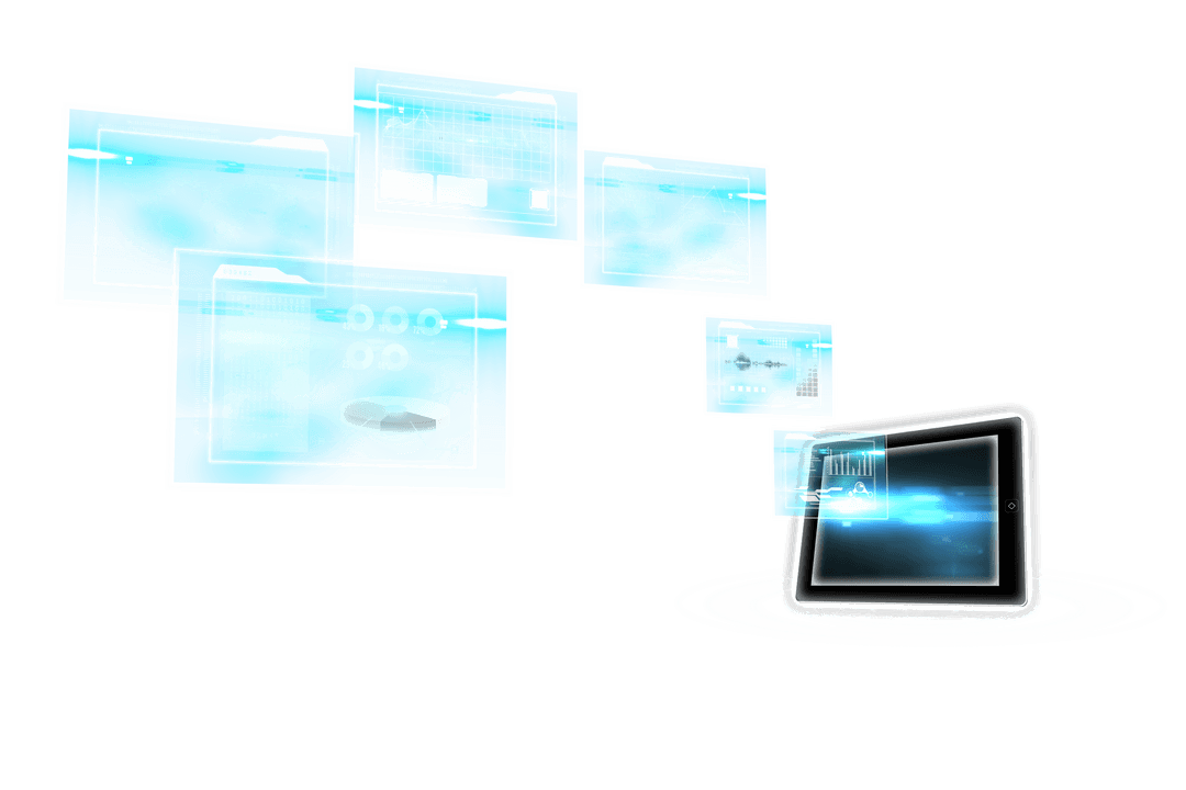 Futuristic Digital Interfaces on Transparent Background