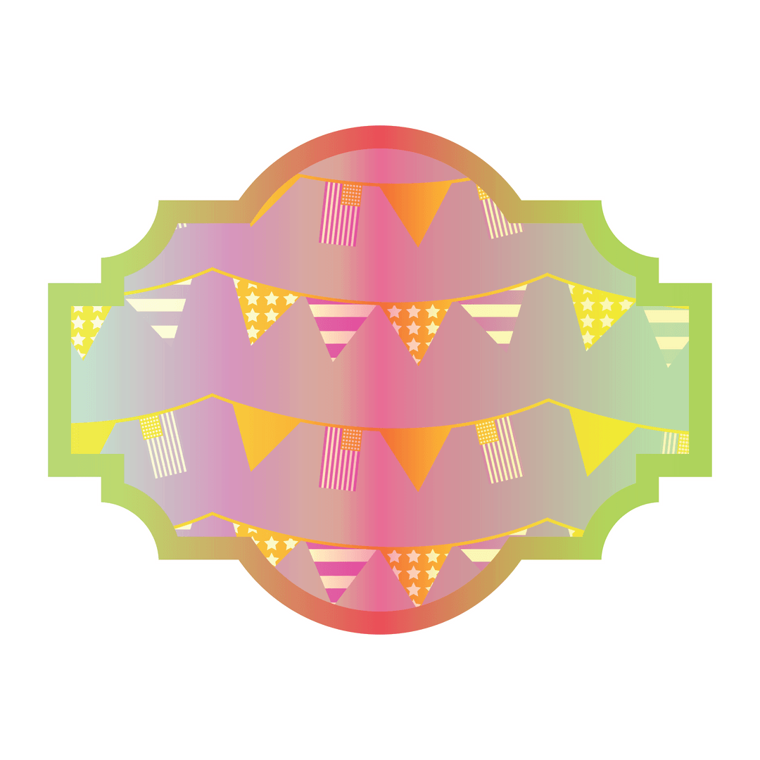 Colorful Transparent Frame with American Flag Bunting