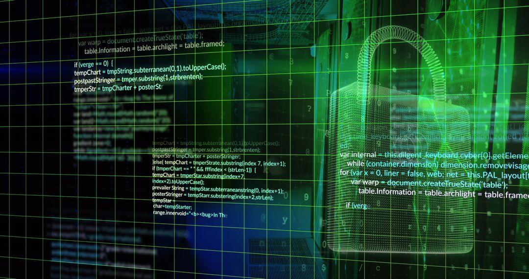Secure Data Protection Concept with Digital Padlock and Code
