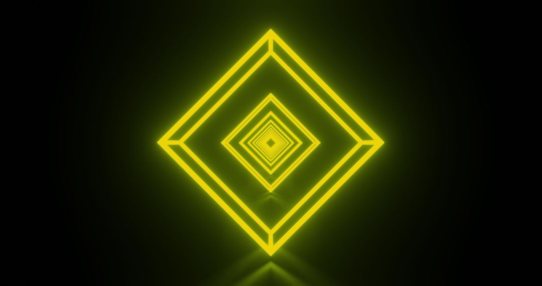 Glowing Neon Green Diamond Shapes in Motion