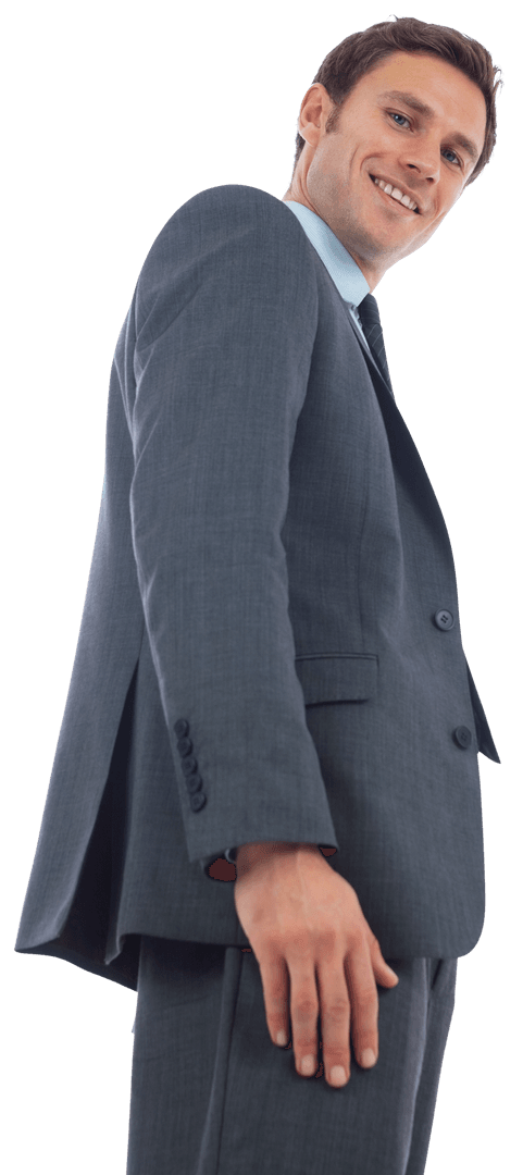 Confident Caucasian Businessman Smiling Transparent Background
