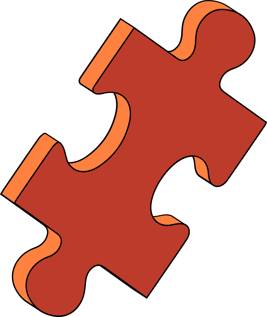 Red Transparent Jigsaw Piece Isolated on Blank Background for Puzzle Concepts