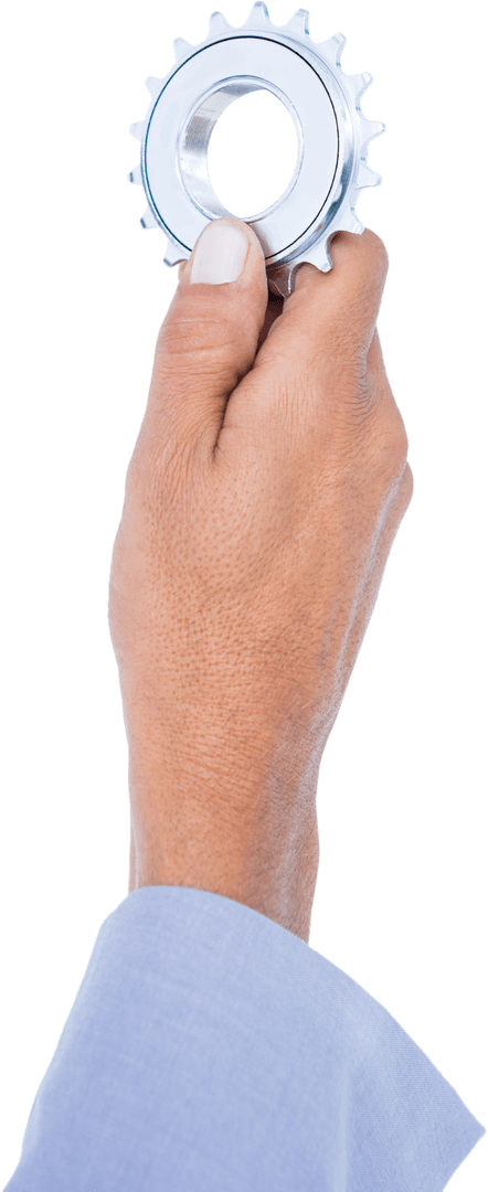 Business Hand Holding Gear Rendering Transparent Concepts