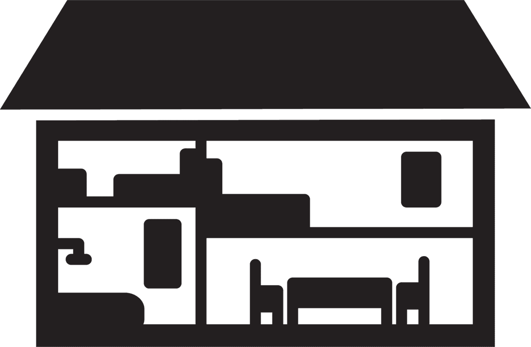 Digital House Layout with Transparent Background