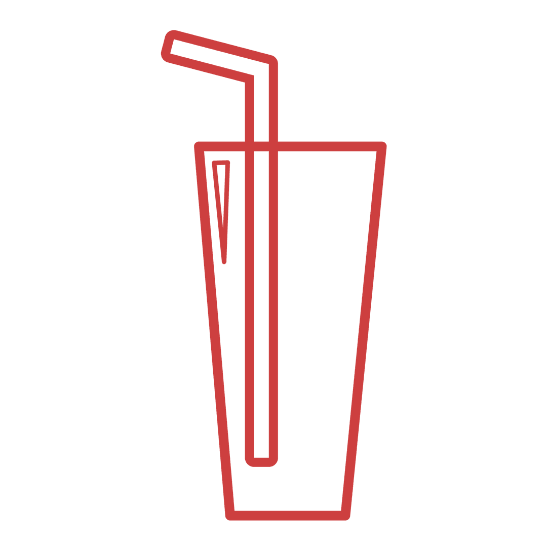 Red Transparent Glass with Straw Icon for Summer Drinks
