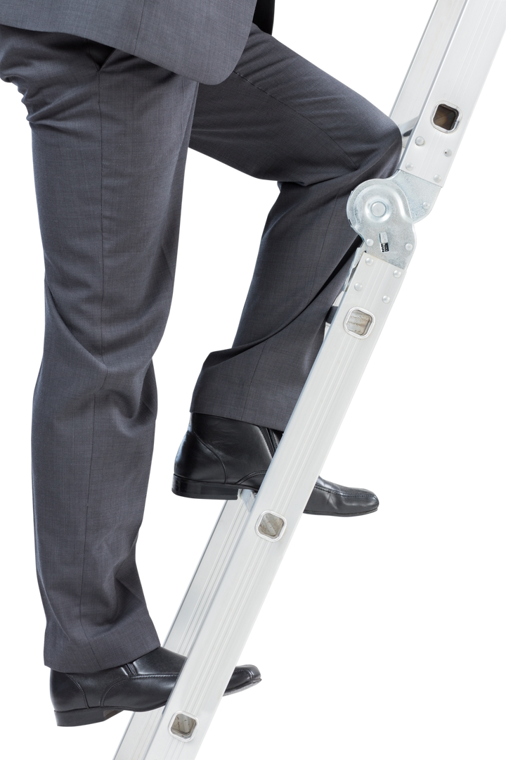 Businessman Climbing Transparent Ladder Wearing Formal Suit - Download Free Stock Images Pikwizard.com