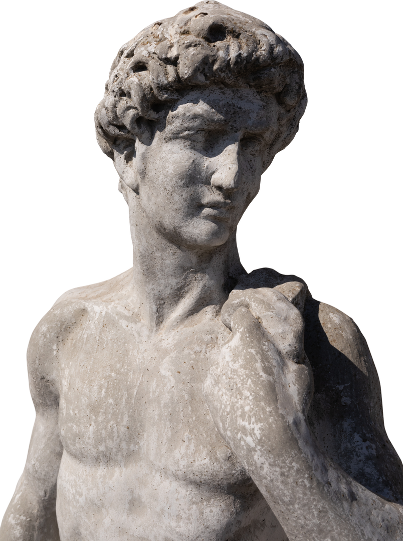 Weathered Classical Sculpture of Naked Man Isolated Transparent Background - Download Free Stock Images Pikwizard.com