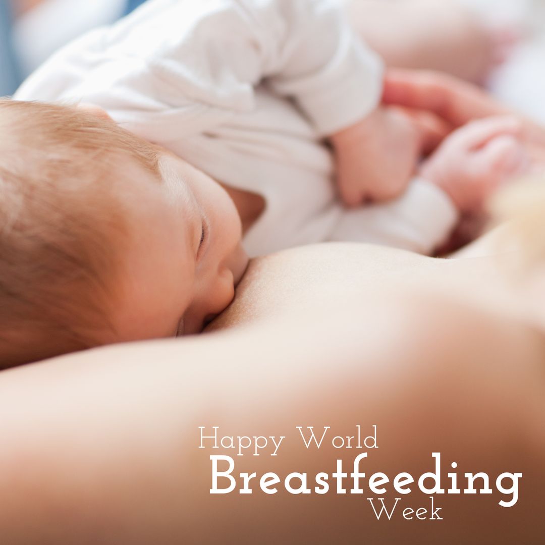 Mother Breastfeeding Newborn Baby Celebrating World Breastfeeding Week - Download Free Stock Templates Pikwizard.com