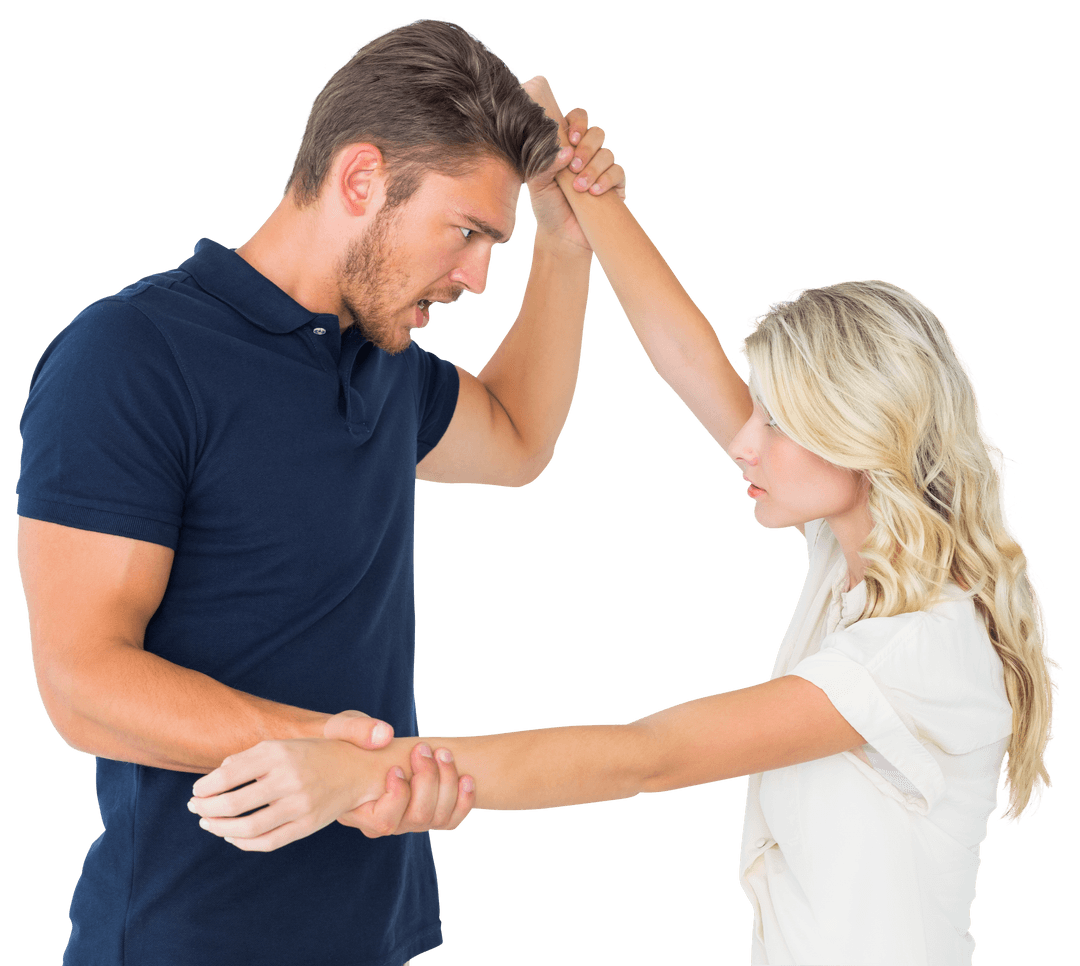 Transparent Couple Arguing Emotionally in Domestic Dispute Scene