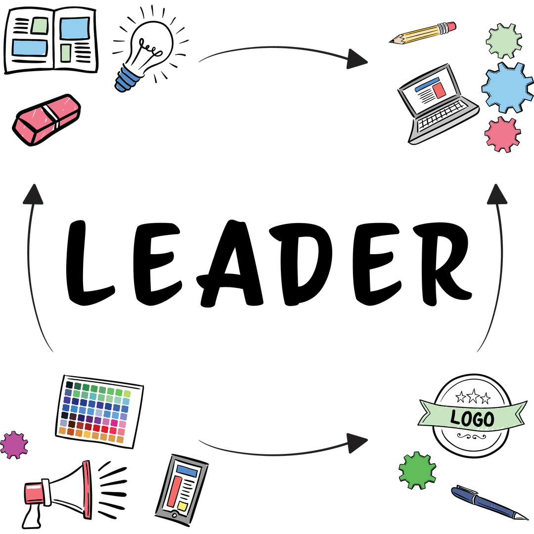 Leadership Concept Digital Illustration on Transparent Background