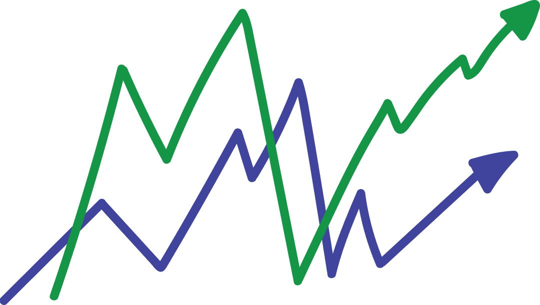 Rising Trend Arrows on Transparent Background