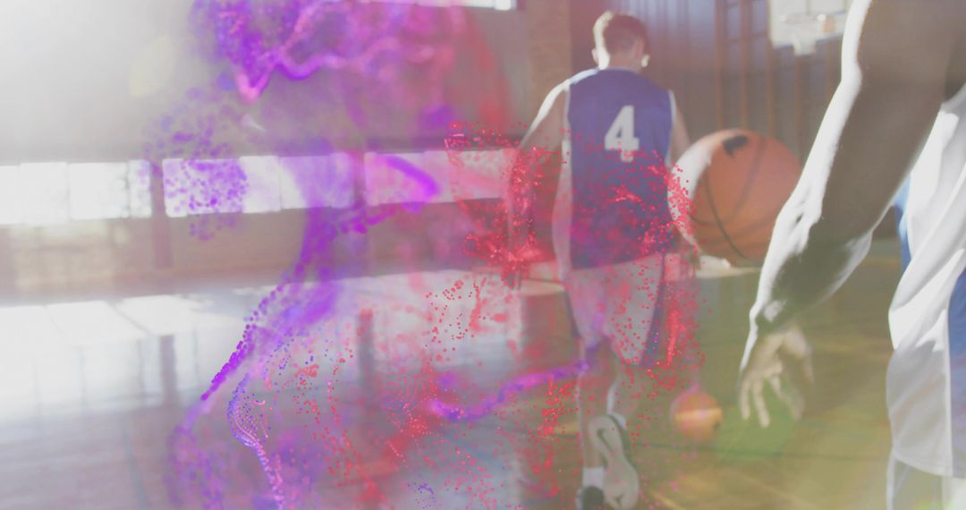 Energetic Basketball Training Session with Lens Flare