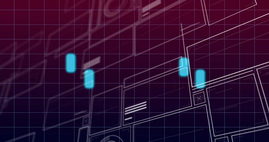 Futuristic Digital Interface with Grid Lines and Neonic Elements