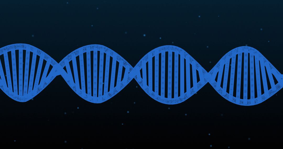 Blue DNA Strand Illustrating Genetic Science on Dark Background